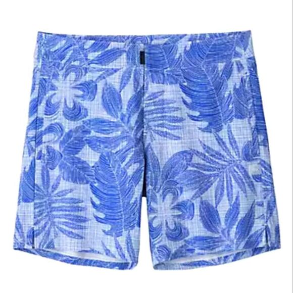 Rhone 7" Point Break Board Short in Blue Palm Men's Size 34 Velcro Tie Swim - Picture 2 of 12